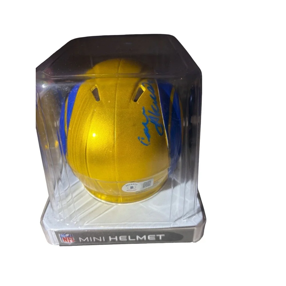 Cam Akers Riddell Flash Autograph Rams Mini‎ Helmet Becket Authentic